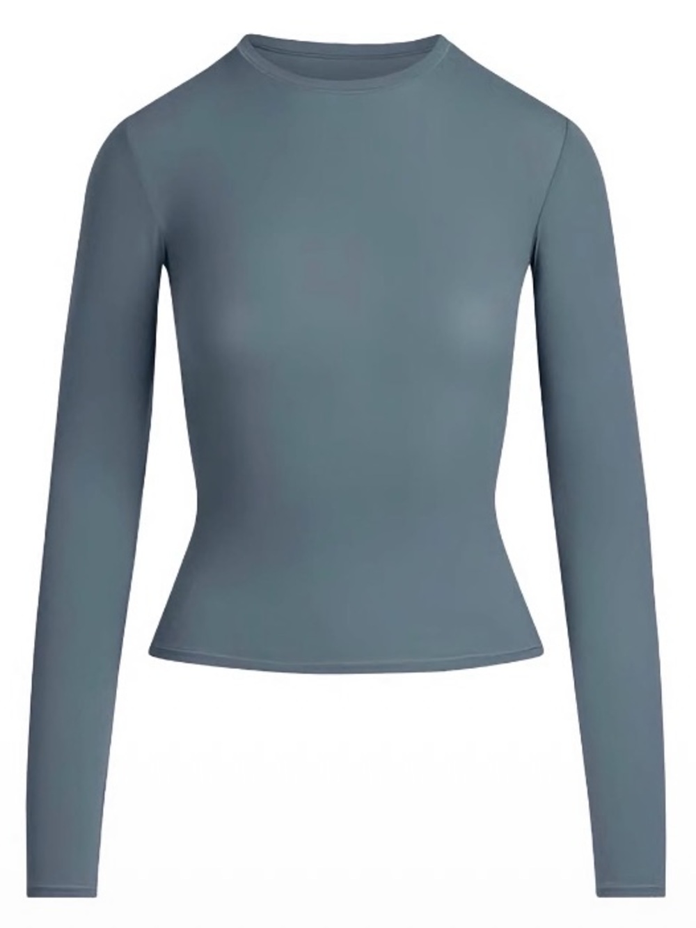Skims Mockneck Long Sleeve Tee in Slate Blue